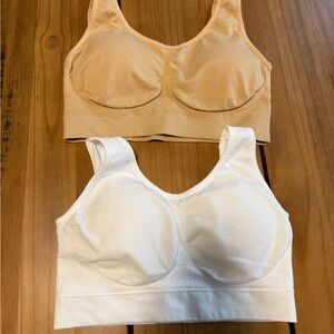 Seamless Comfort Bra Set - White and Tan